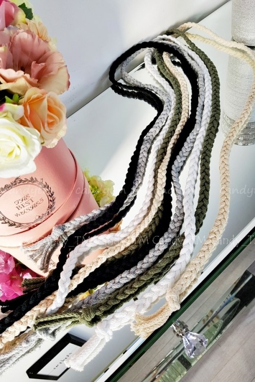 HAND MADE PLECIONY PASEK BAWEŁNIANY SZNUREK WARKOCZ BIAŁY 4