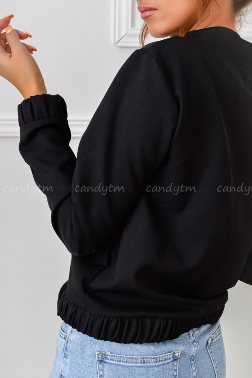 BLUZA BOMBERKA ZIP CZARNA 4