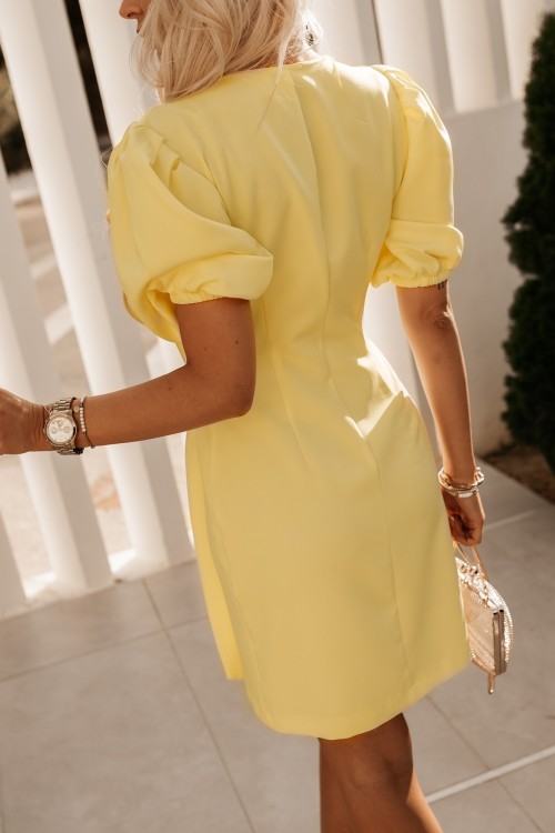 SUKIENKA Z KOPERTOWYM DEKOLTEM SUNSET WIĄZANA Z BOKU ŻÓŁTA 3