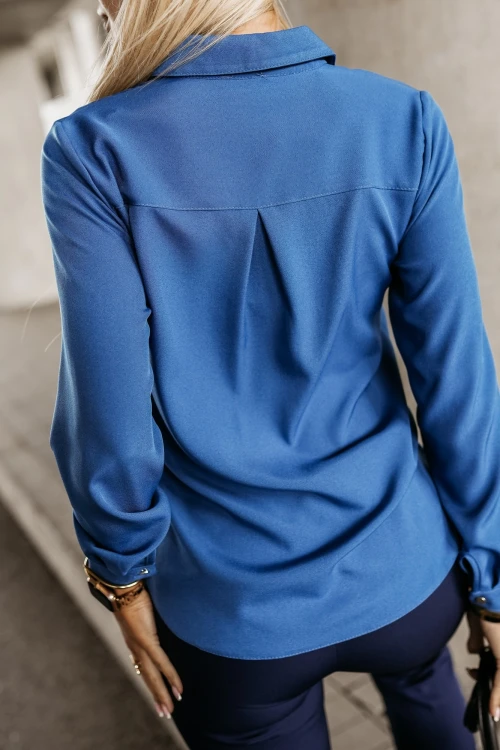 KOSZULA Z KIESZONKĄ VIVIEN NIEBIESKA 3