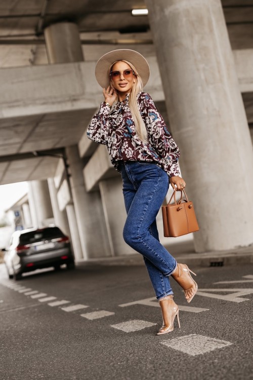 BLUZKA KOSZULOWA MILO Z WIĄZANIEM W KWIATY 2