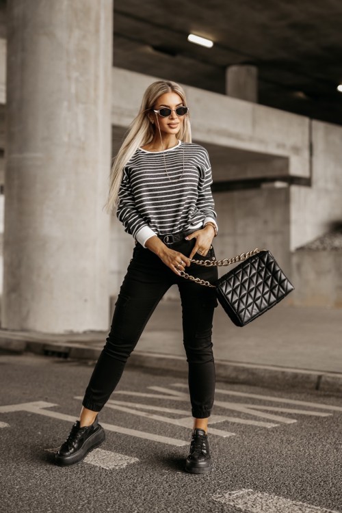 SPODNIE BOJÓWKI CARGO BUTTONS CZARNE 2