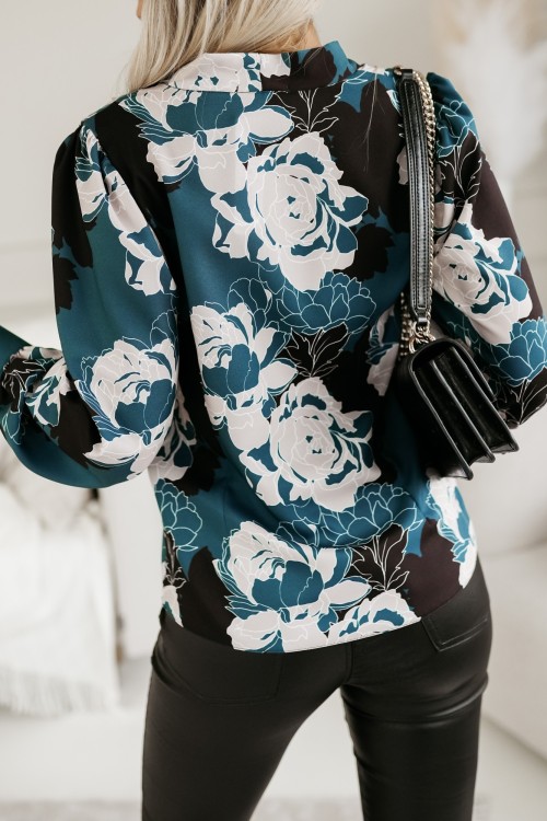 KOSZULA BEATRICE Z DEKOLTEM W SEREK MORSKA W KWIATY 3
