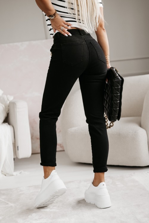 SPODNIE DENIMOWE BUTTONS CZARNE 3