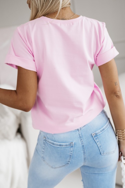 T-SHIRT CHAMPAGNE CLUB PUDROWY RÓŻ 3