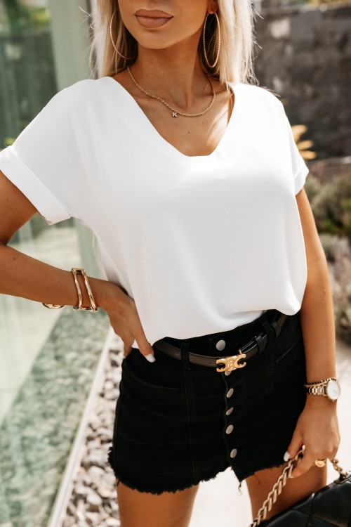 BLUZKA AMORE Z DEKOLTEM W SEREK ŚMIETANKOWA 1