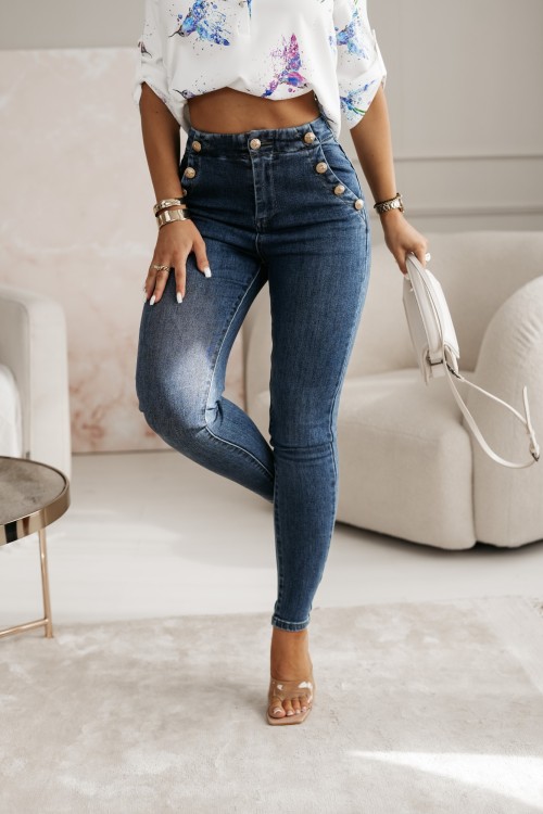 SPODNIE JEANSOWE BUTTONS NIEBIESKI JEANS 5