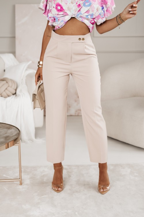 SPODNIE ELEGANCKIE SONIC W KANT BEŻOWE 4