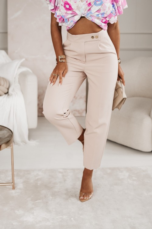 SPODNIE ELEGANCKIE SONIC W KANT BEŻOWE 5