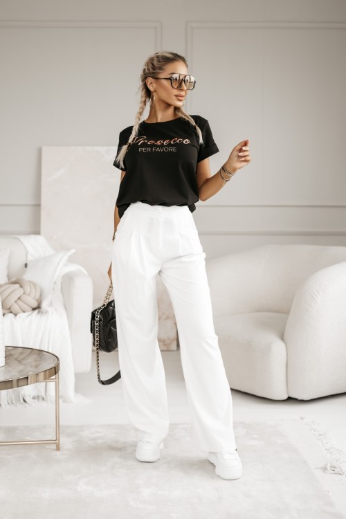 T-SHIRT Z NAPISEM PROSECCO CZARNY 2