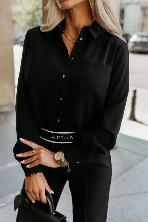 KOSZULA Z KIESZONKĄ VIVIEN CZARNA 1