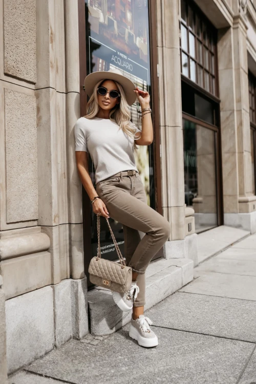 WISKOZOWY SWETEREK Z KRÓTKIM RĘKAWEM BEŻOWY 3