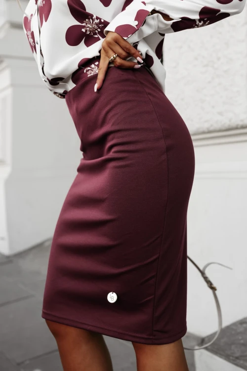 SPÓDNICA MIDI OŁÓWKOWA JAGODOWA 5