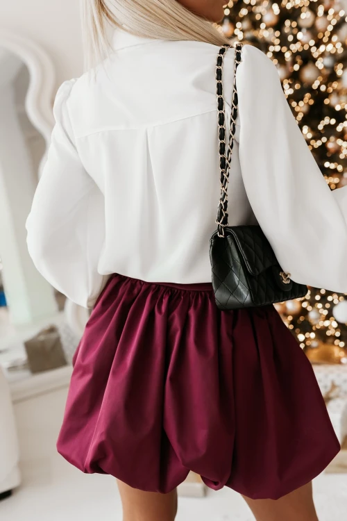 BLUZKA KOSZULOWA BOW WIĄZANA POD SZYJĄ W KOKARDĘ BIAŁA 2