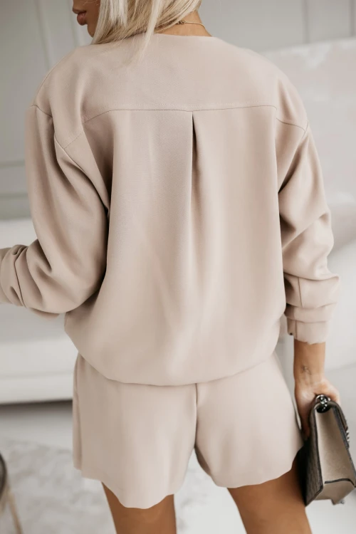 BLUZA BOMBERKA MONICA ZAPINANA NA ZAMEK BEŻOWA 2