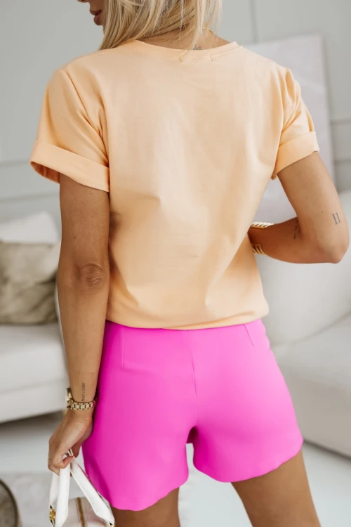 T-SHIRT BAWEŁNIANY Z NADRUKIEM LAMA W CZAPCE MORELOWY 2