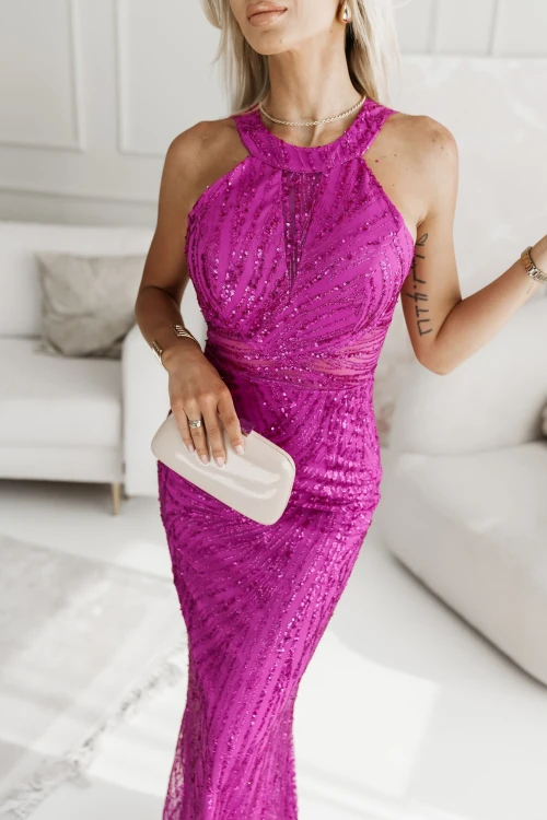 SUKIENKA CEKINOWA BRIDE MAXI FUKSJA 1