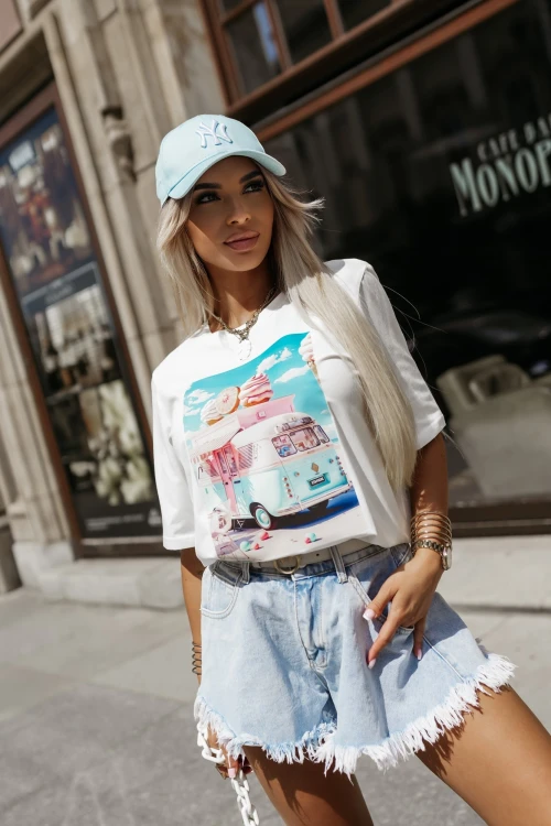 T-SHIRT Z NADRUKIEM WAKACYJNY VAN ECRU 4