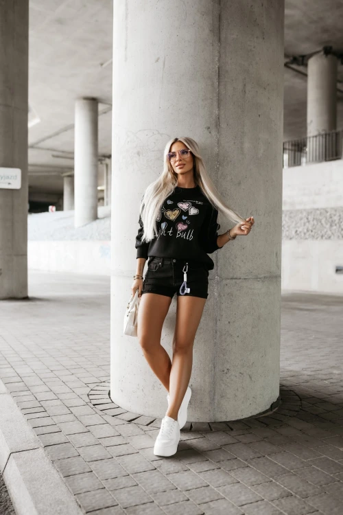 SPODENKI JEANSOWE SZORTY CZARNE 3