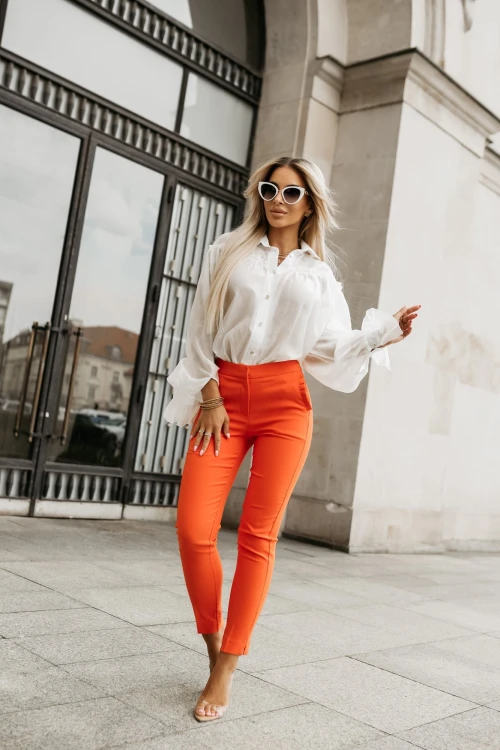 SPODNIE CYGARETKI SILK POMARAŃCZOWE 2