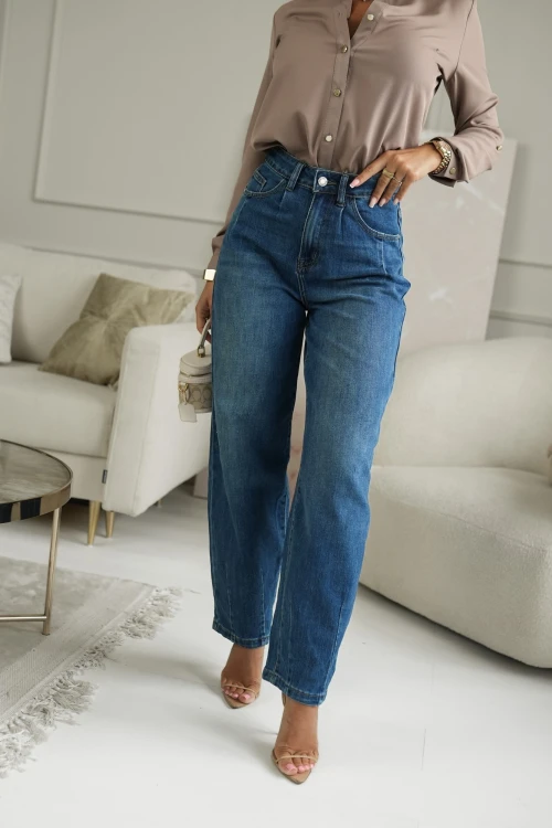 SPODNIE JEANSOWE BALLOON NIEBIESKI JEANS 5