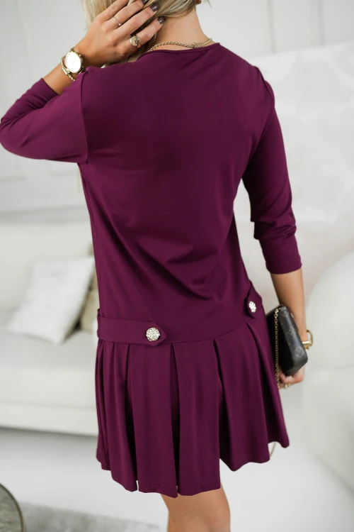 SUKIENKA MINI NANCY Z PLISOWANYM DOŁEM JAGODOWA 2