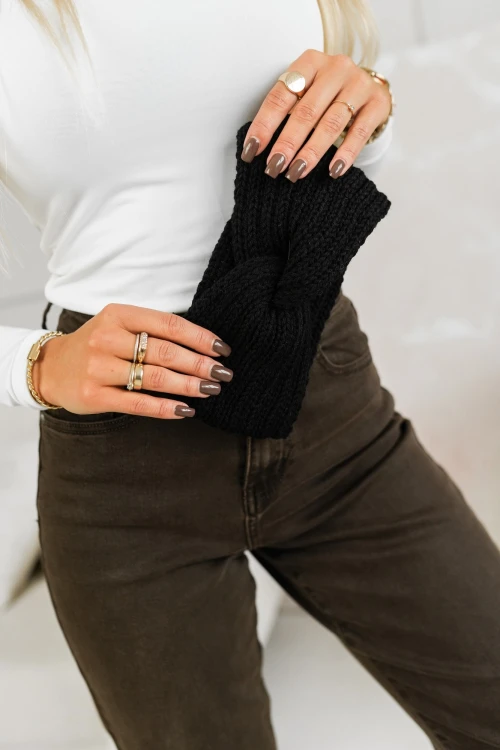 OPASKA DZIANINOWA NA GŁOWĘ CZARNA 2