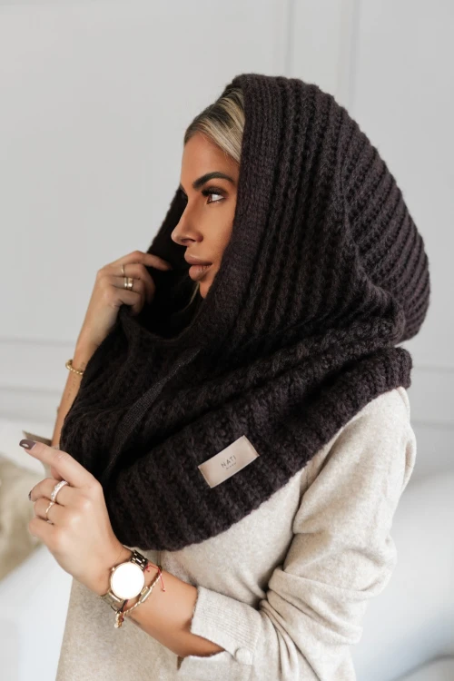 KOMINIARKA BALACLAVA Z WEŁNĄ CZEKOLADOWA 2