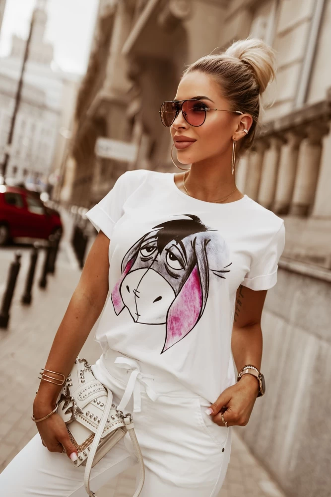 T-SHIRT KŁAPOUCHY BIAŁY