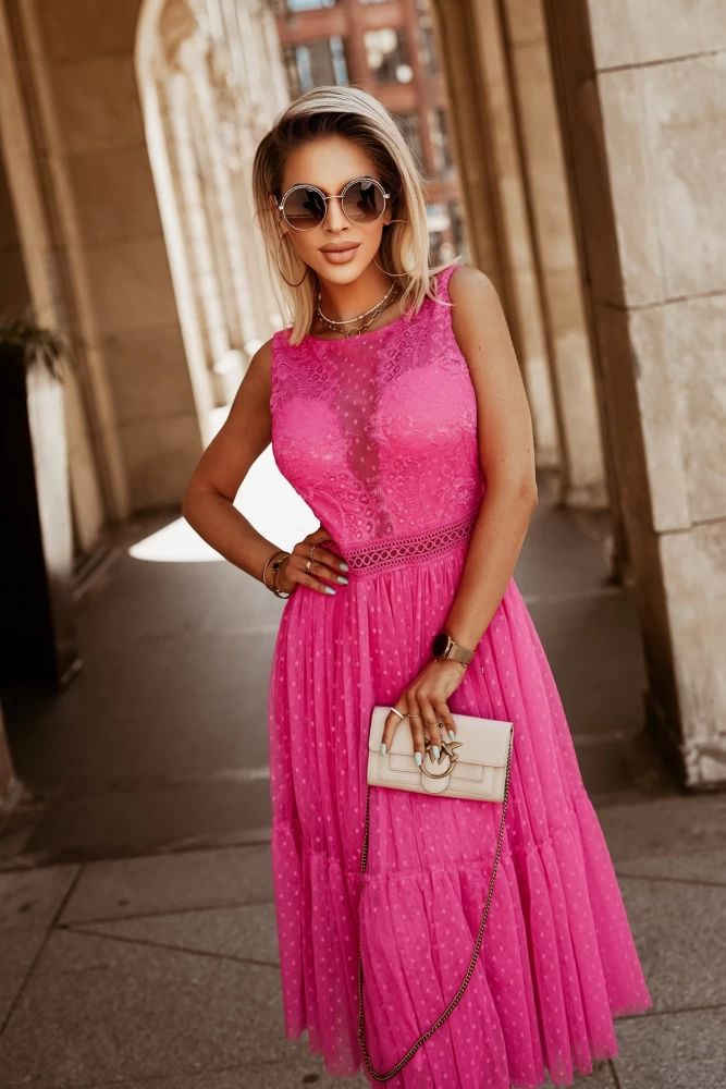 SUKIENKA TIULOWA NOLLY RÓŻOWA