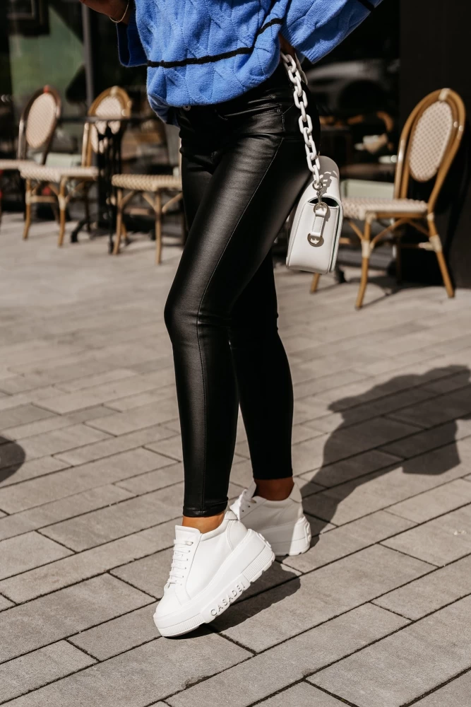 SPODNIE WOSKOWANE CZARNE