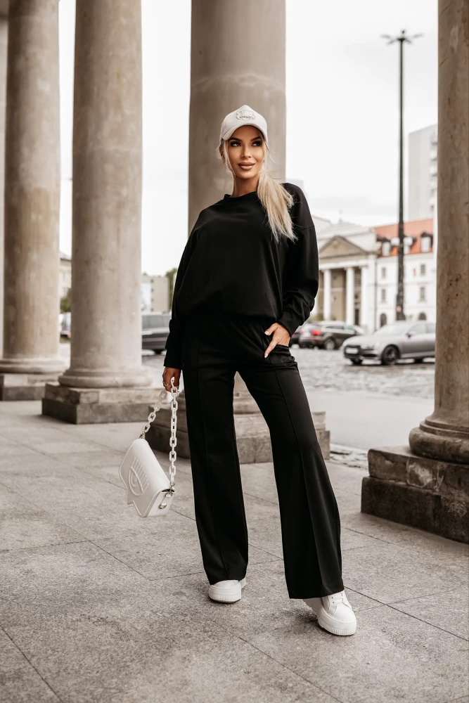 KOMPLET ALABAMA BLUZA DRESOWA + SPODNIE DRESOWE W KANT CZARNY