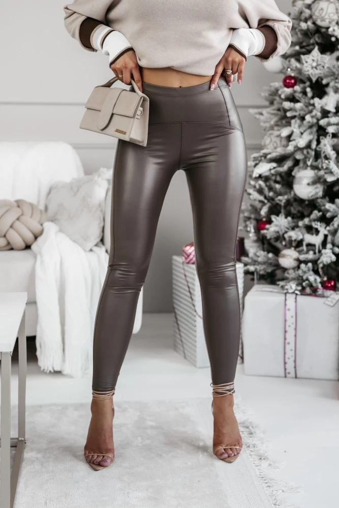 SPODNIE LEGGINSY MODELUJĄCE MOKKA