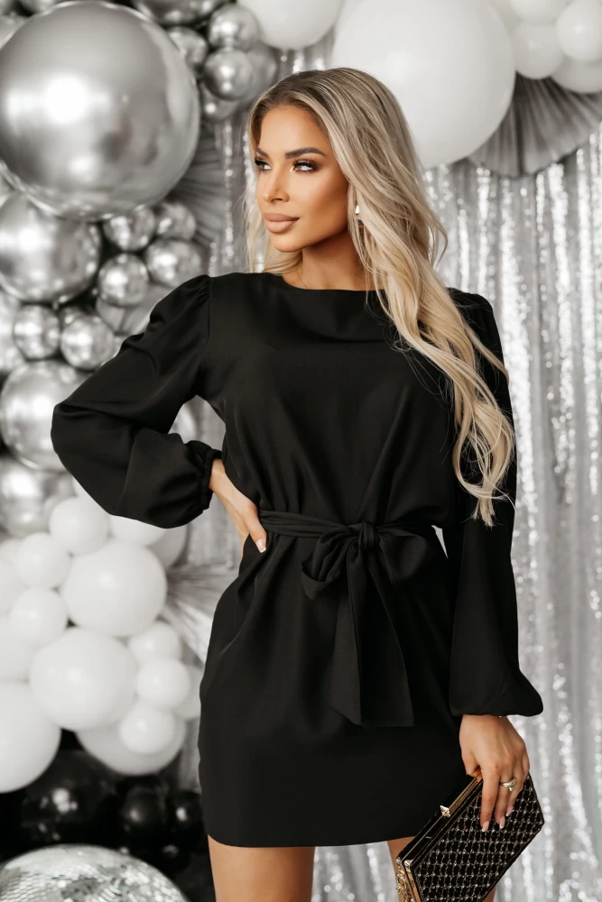 SUKIENKA Z PASKIEM RIVORE CZARNA