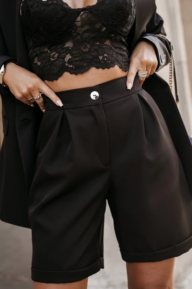 SPODENKI ELEGANCKIE MATERIAŁOWE CZARNE