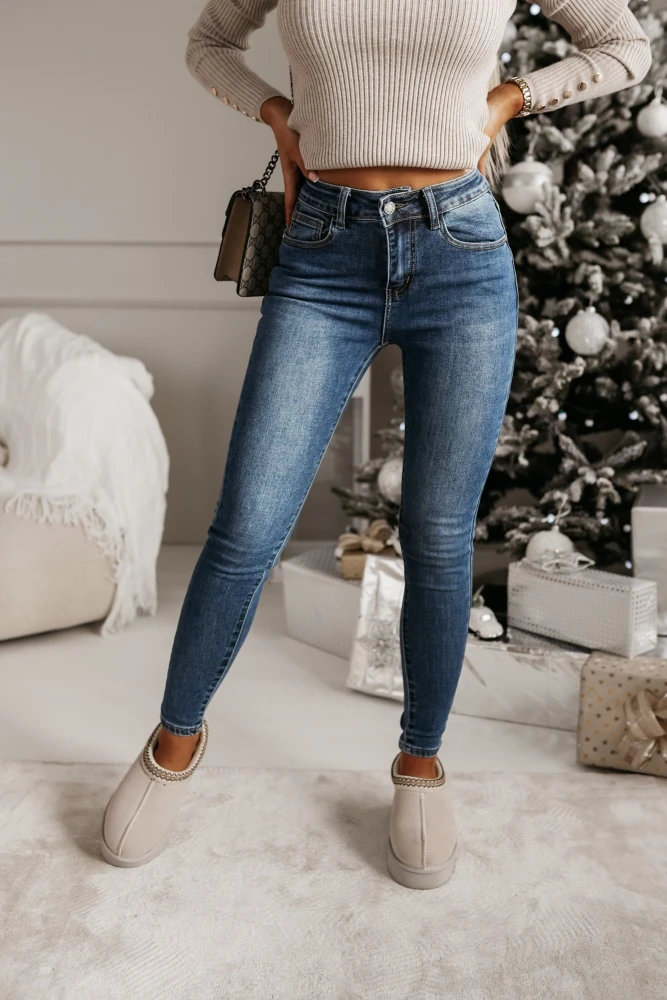 SPODNIE JEANSOWE SKINNY GRANATOWY JEANS