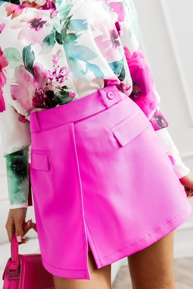 SPÓDNICO-SPODENKI Z OZDOBNYMI PATKAMI AMARANTOWE