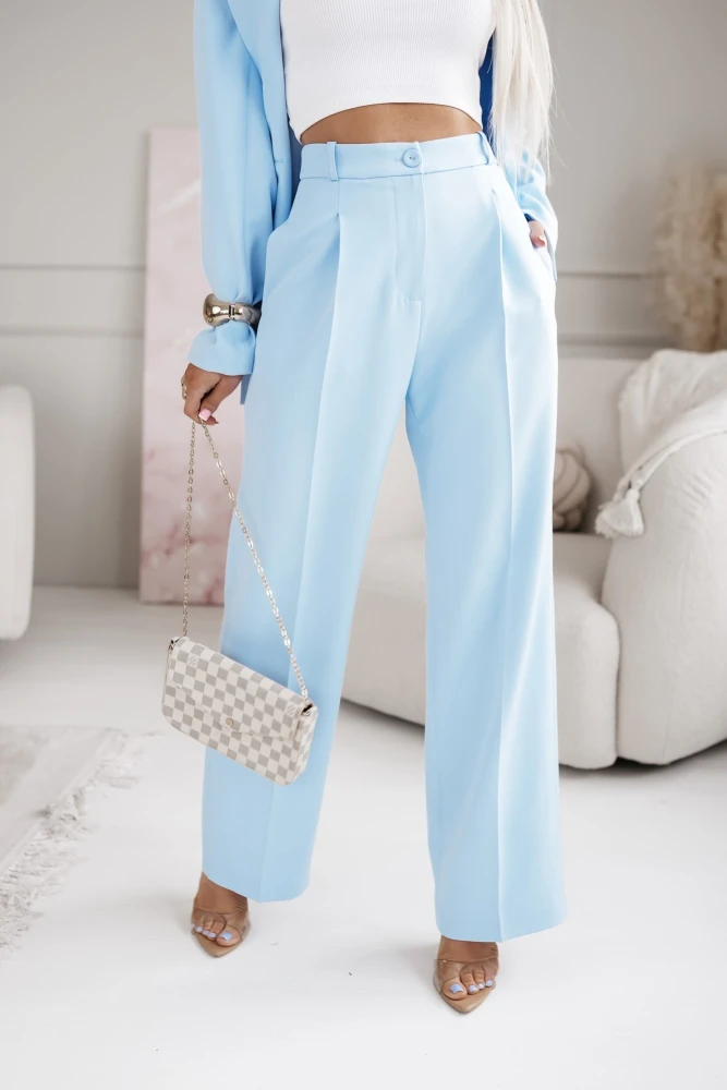 SPODNIE ELEGANCKIE JERRY W KANT BŁĘKITNE