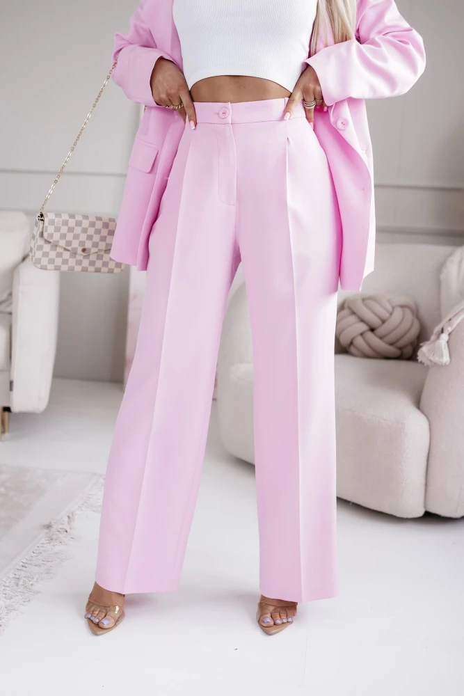 SPODNIE ELEGANCKIE JERRY W KANT PUDROWY RÓŻ