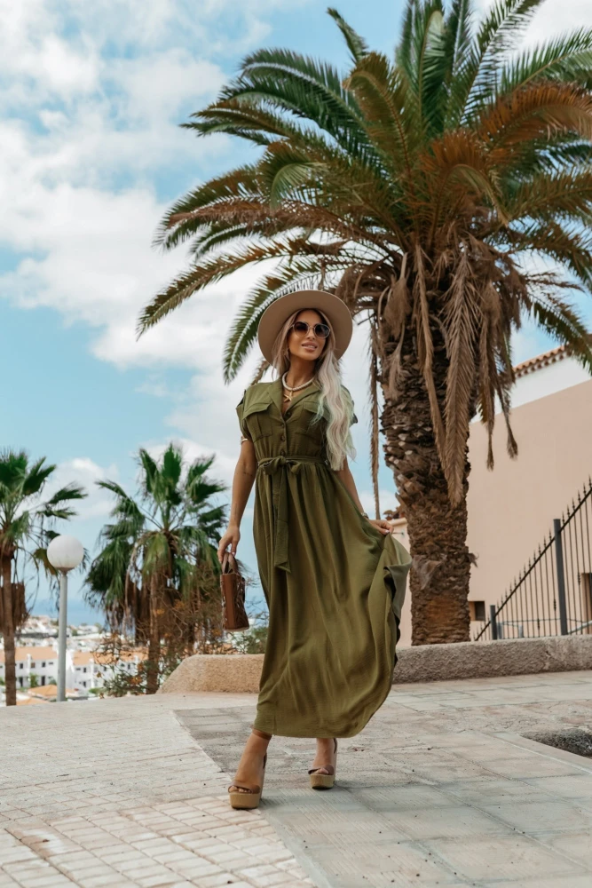 SUKIENKA MAXI INEZ SZMIZJERKA KHAKI