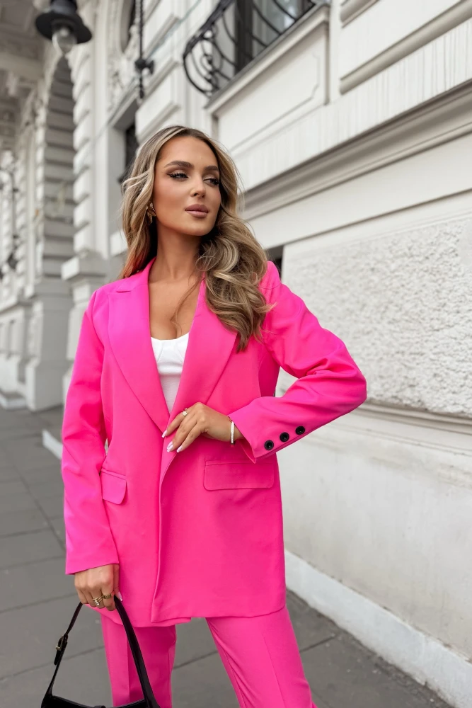 MARYNARKA Z KOŁNIERZEM CAMERON NEONOWY RÓŻ