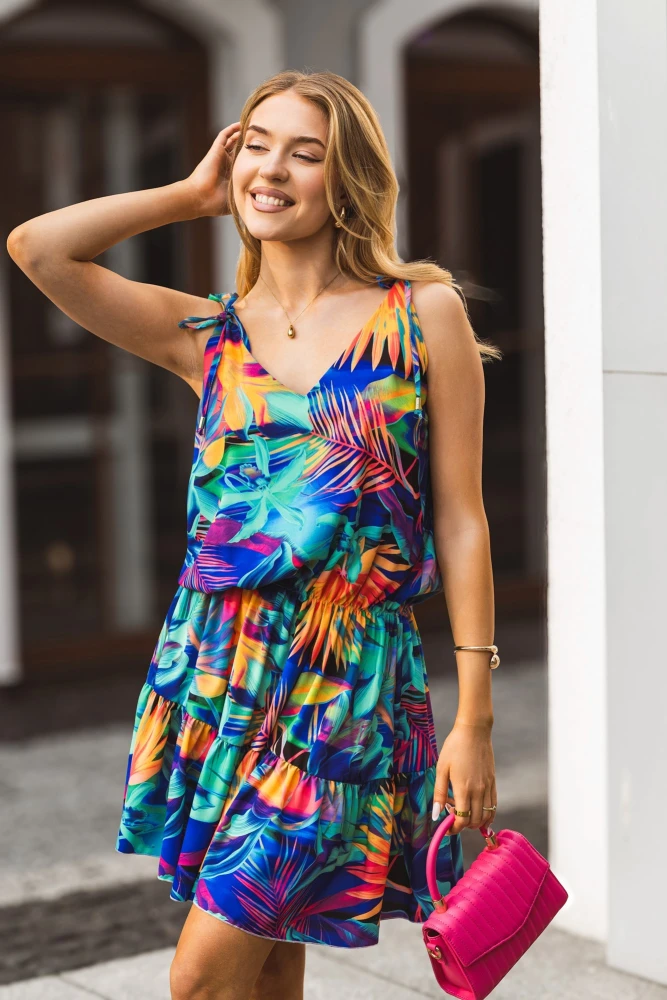 SUKIENKA NA RAMIĄCZKA PALOMA KOBALTOWO-POMARAŃCZOWA