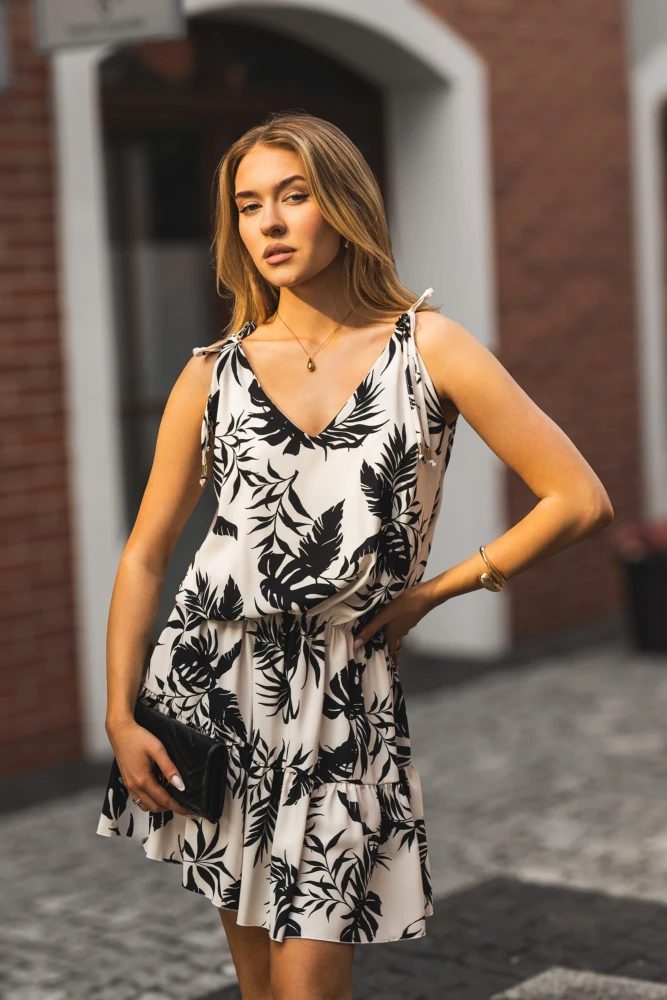 SUKIENKA NA RAMIĄCZKA PALOMA ECRU-CZARNA