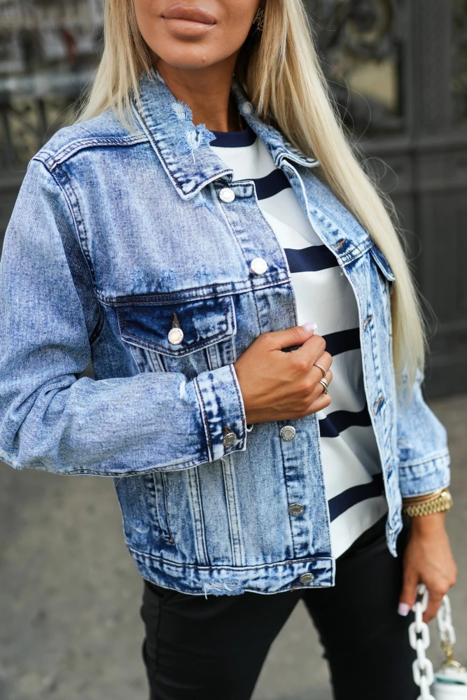 KURTKA KATANA JEANSOWA LING NIEBIESKI JEANS