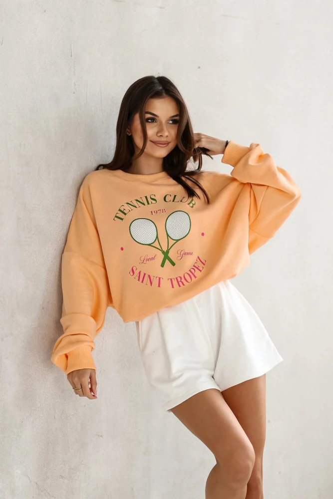 BLUZA DRESOWA BAWEŁNIANA TENNIS CLUB SAINT TROPEZ MORELOWA