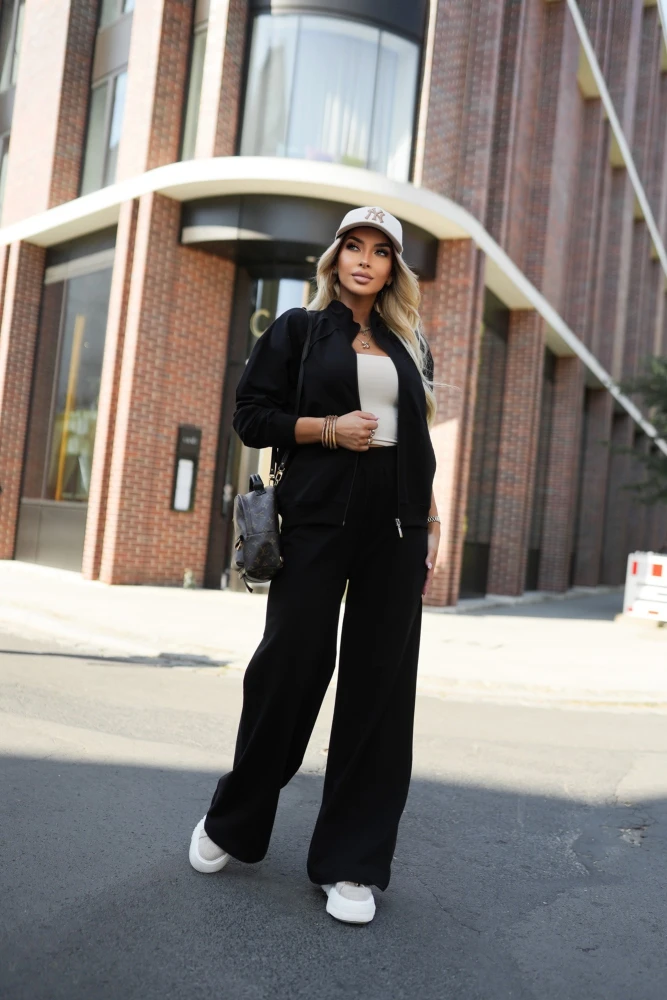 KOMPLET DRESOWY BAWEŁNIANY ALEXANDER BLUZA + SPODNIE CZARNY