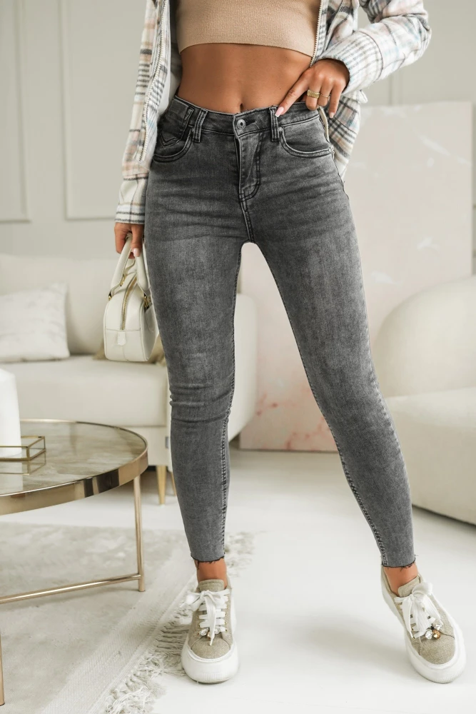 SPODNIE JEANSOWE SKINNY SZARY JEANS