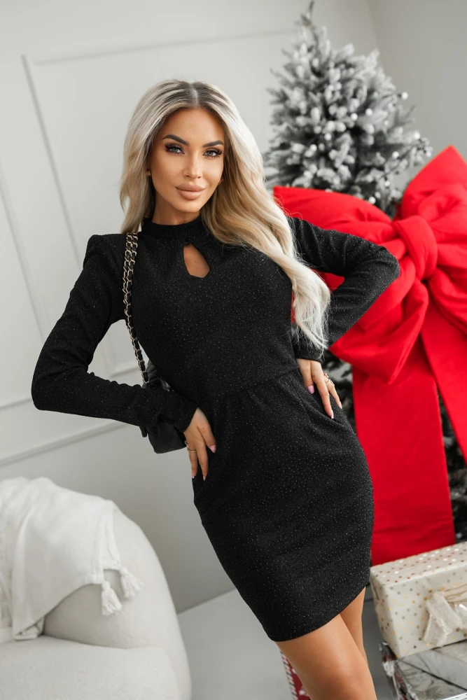 SUKIENKA MINI ELISABETTA ZDOBIONA CZARNYMI CYRKONAMI CZARNA