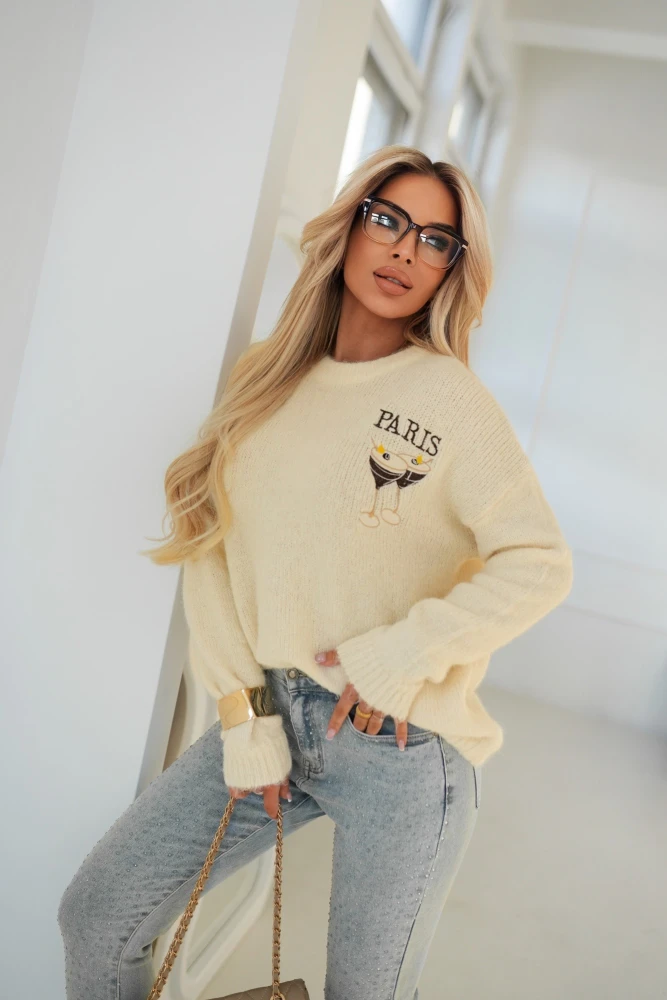 SWETEREK Z WISKOZĄ MARGARITA BEŻOWY