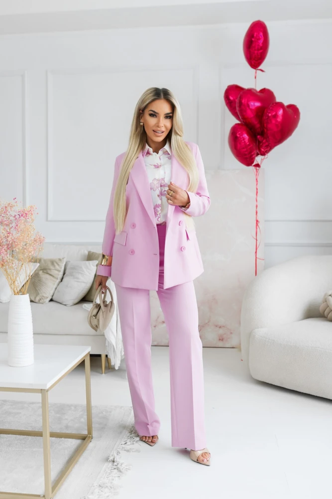 SPODNIE KLASYCZNE W KANT RÓŻOWE